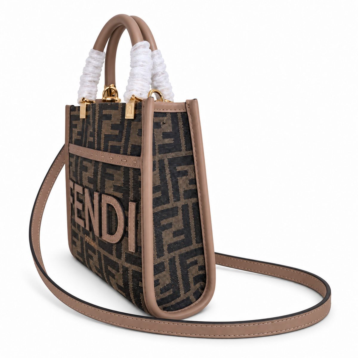 Fendi Sunshine Mini Tote – FF Jacquard & FENDI ROMA Lettering