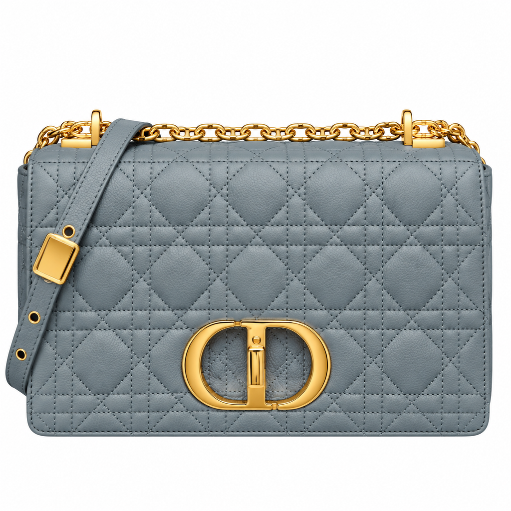 Dior Cannage Quilted Wide Shoulder Bag 25.5cm