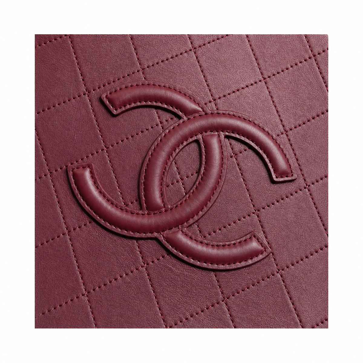 Chanel Large Shopping Tote Bag | Burgundy Calfskin Gold CC Logo & Chain Strap