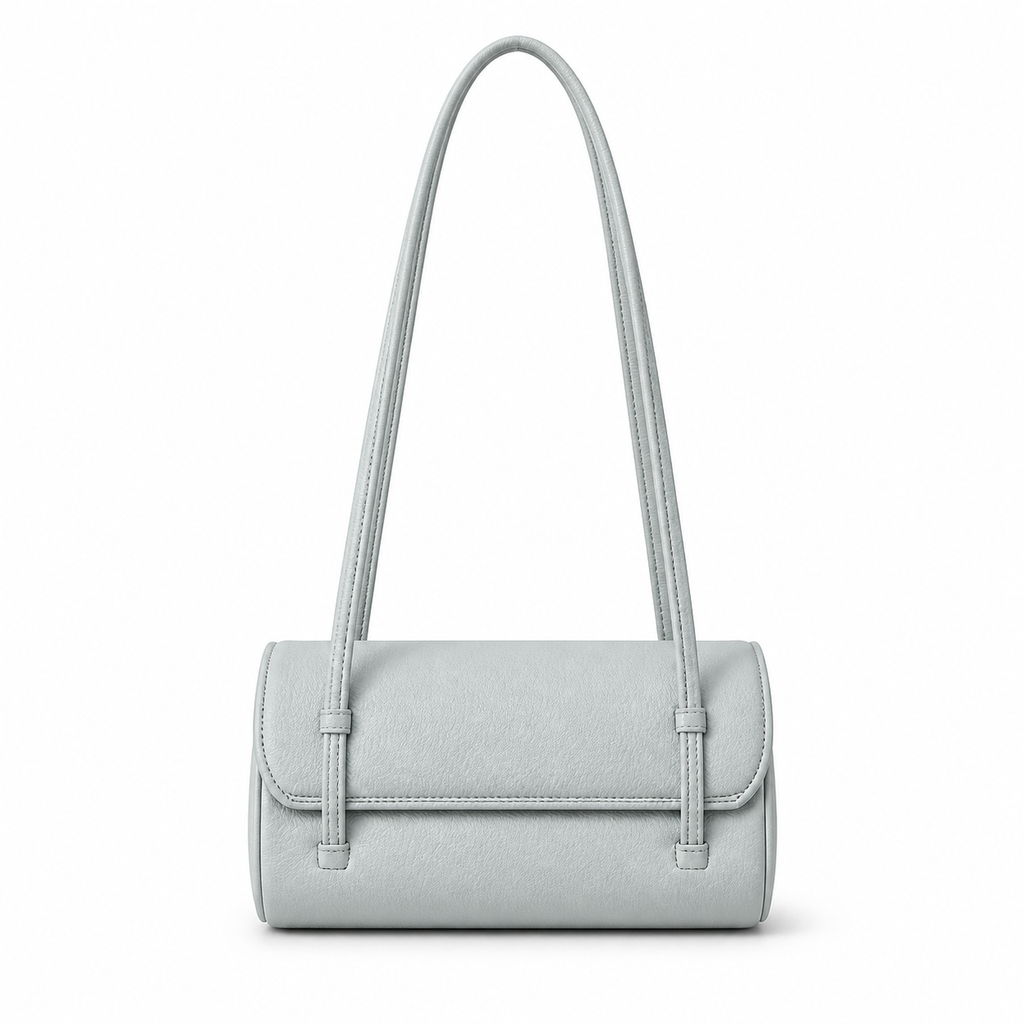 Chanel Vintage Cylinder Barrel Shoulder Bag White Quilted Caviar Leather Gold CC Turn-Lock Slim Strap 20.5cm