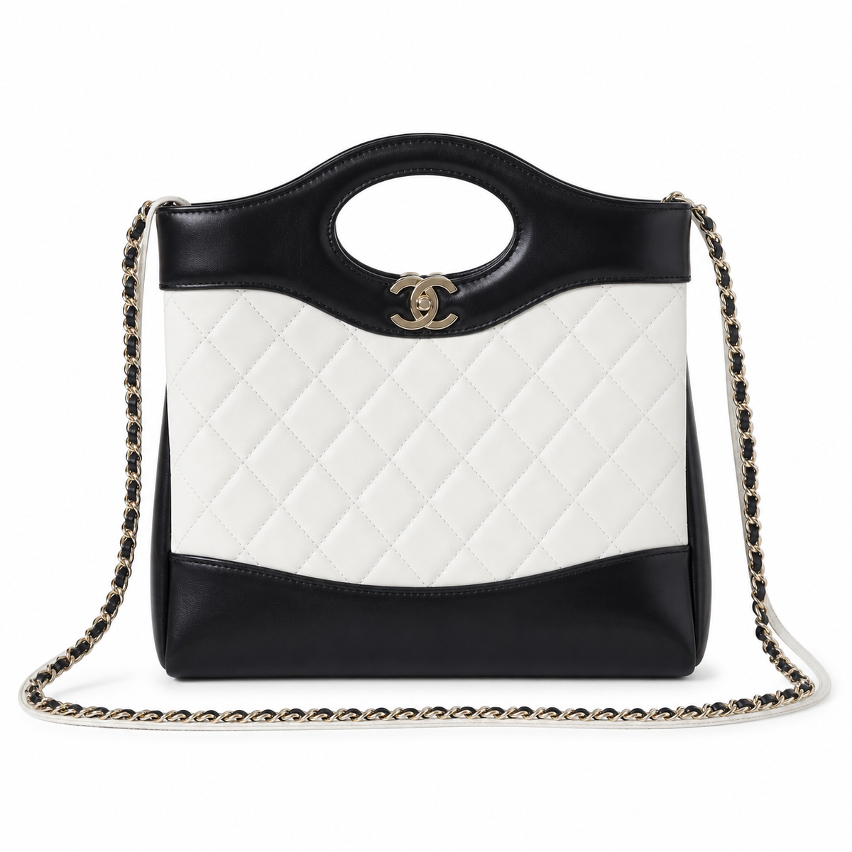 Chanel Medium Quilted Crossbody Bag 22×23×5.5cm | Classic Leather Camera Bag Gold Chain