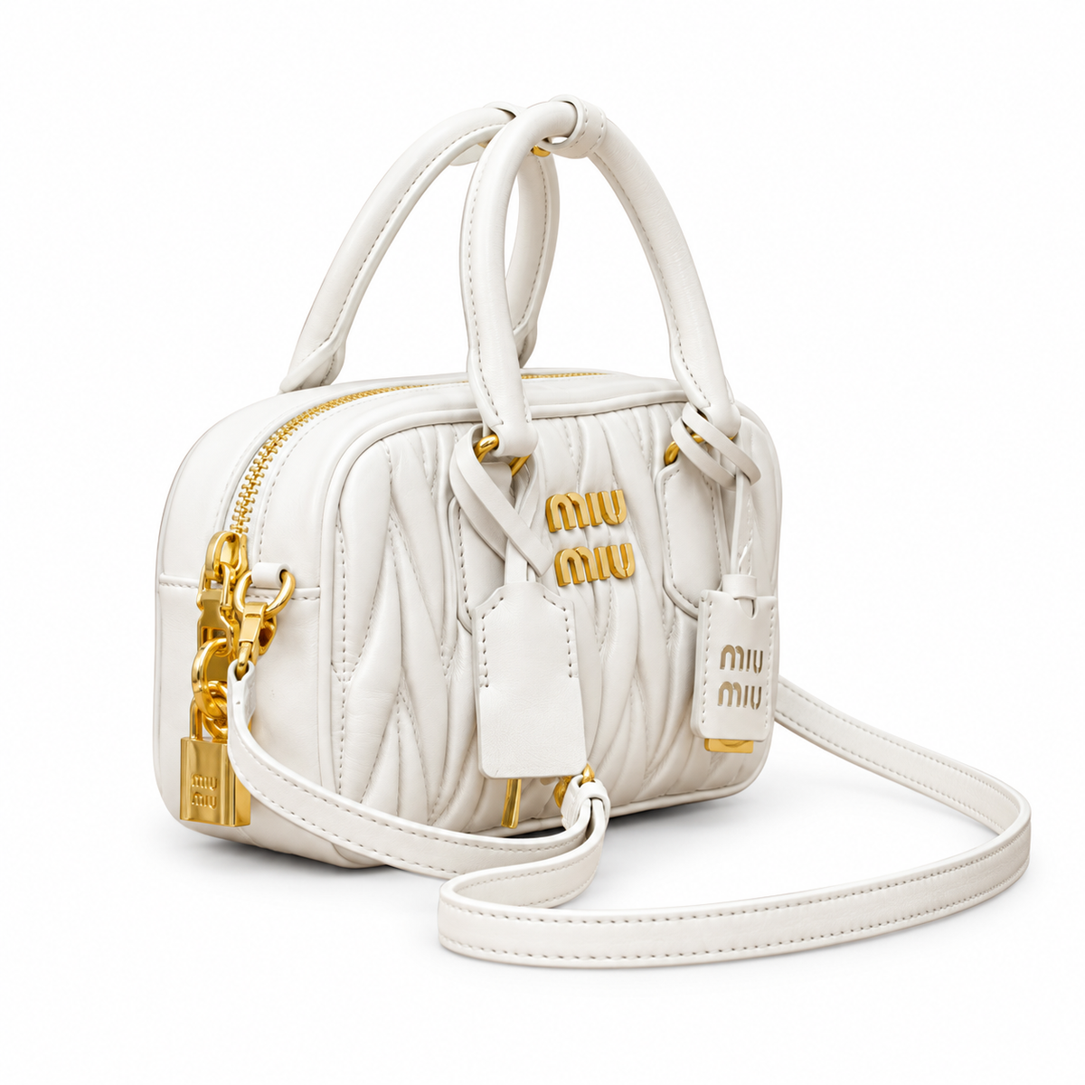 Miu Miu Matelassé Leather Sleek Crossbody Bag