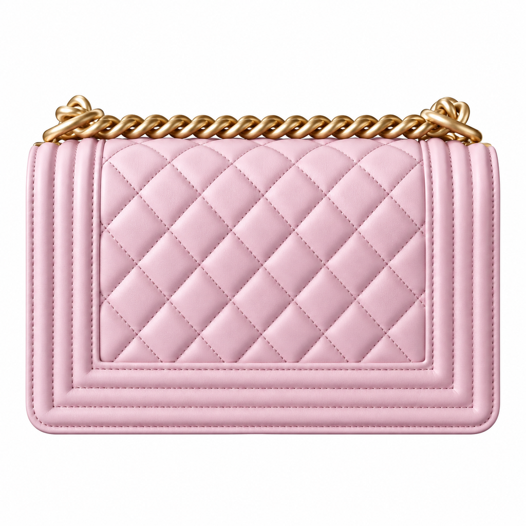 Chanel Boy Bag Small Light Pink Quilted Lambskin Aged Gold CC Turn-Lock Chunky Chain Crossbody 20cm