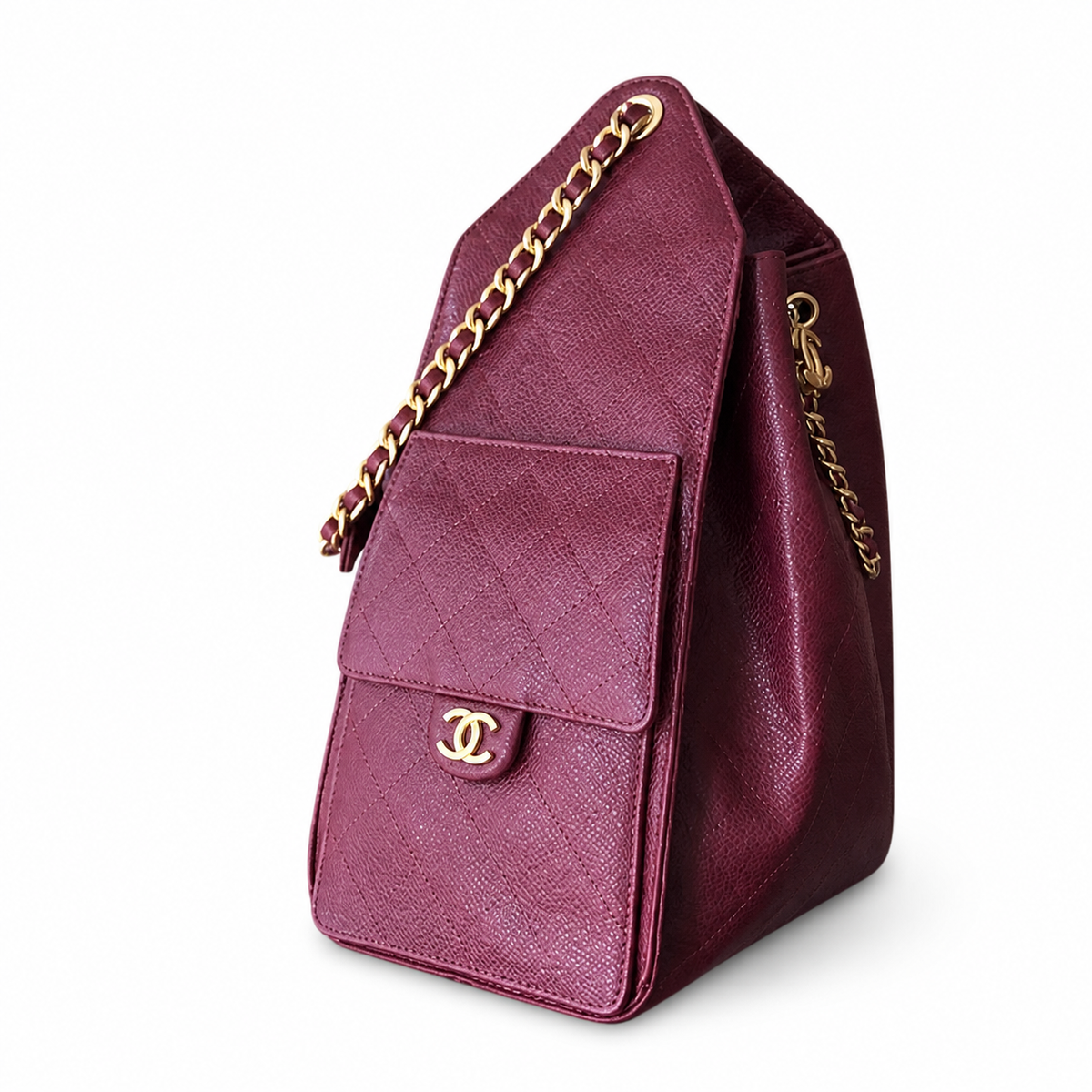 Chanel Large Caviar Leather Shopping Tote Bag with CC Logo