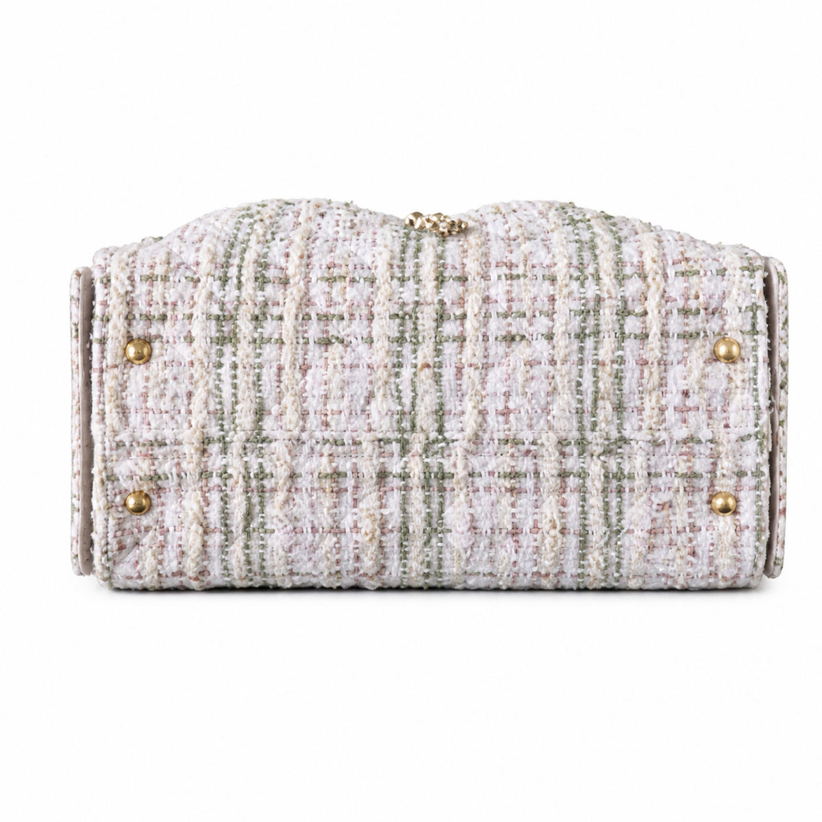 Chanel White Multicolor Tweed Large Flap Shopping Bag Chain