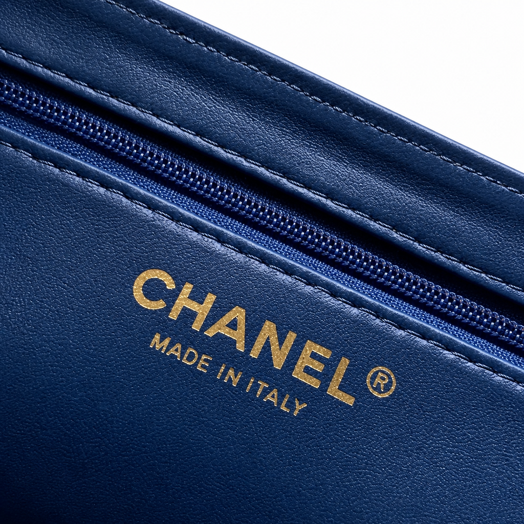 Chanel Electric Blue Leather Woven Fringe Kelly Top Handle Bag Silver CC