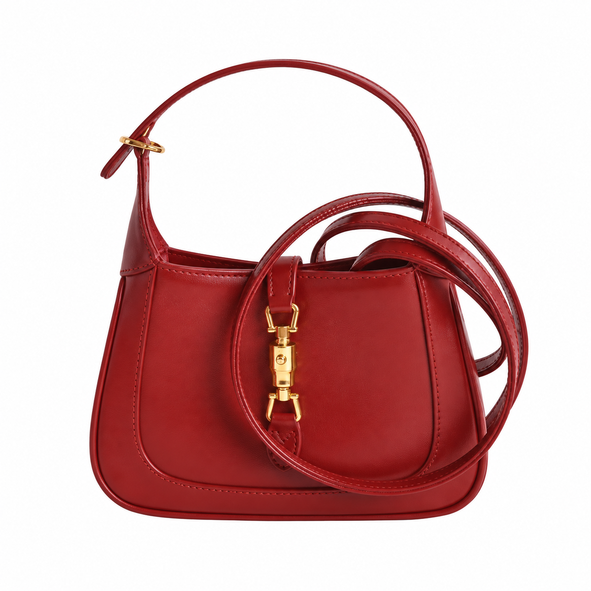 Gucci Jackie 1961 Mini Hobo in Red Polished Leather