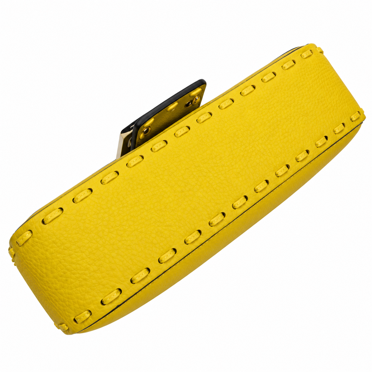 Fendi FF Baguette Shoulder Bag – Jacquard Canvas & Leather Trim, Flap Closure, 19.5cm