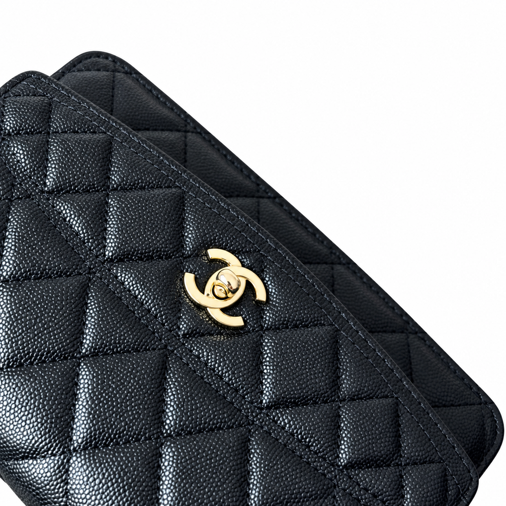 Chanel Mini Flap Bag with Top Handle Black Caviar Leather Gold CC Hardware 18.5cm
