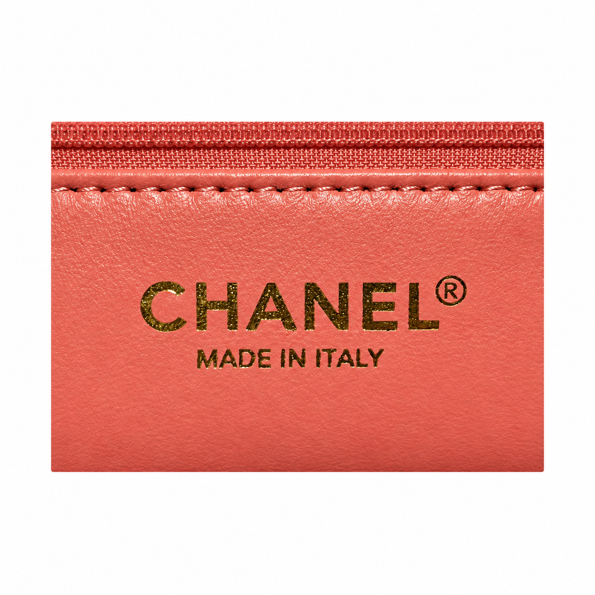 CHANEL Coral Pink Camellia Leather Appliqué Flap Bag Gold Chain