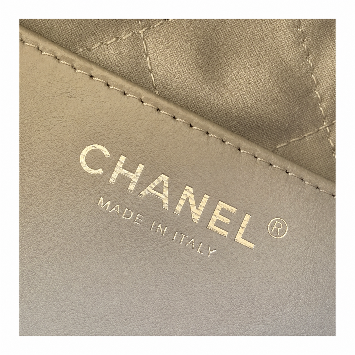 Chanel 22 Mini Bag Light Grey Quilted Lambskin Silver Chain 19cm