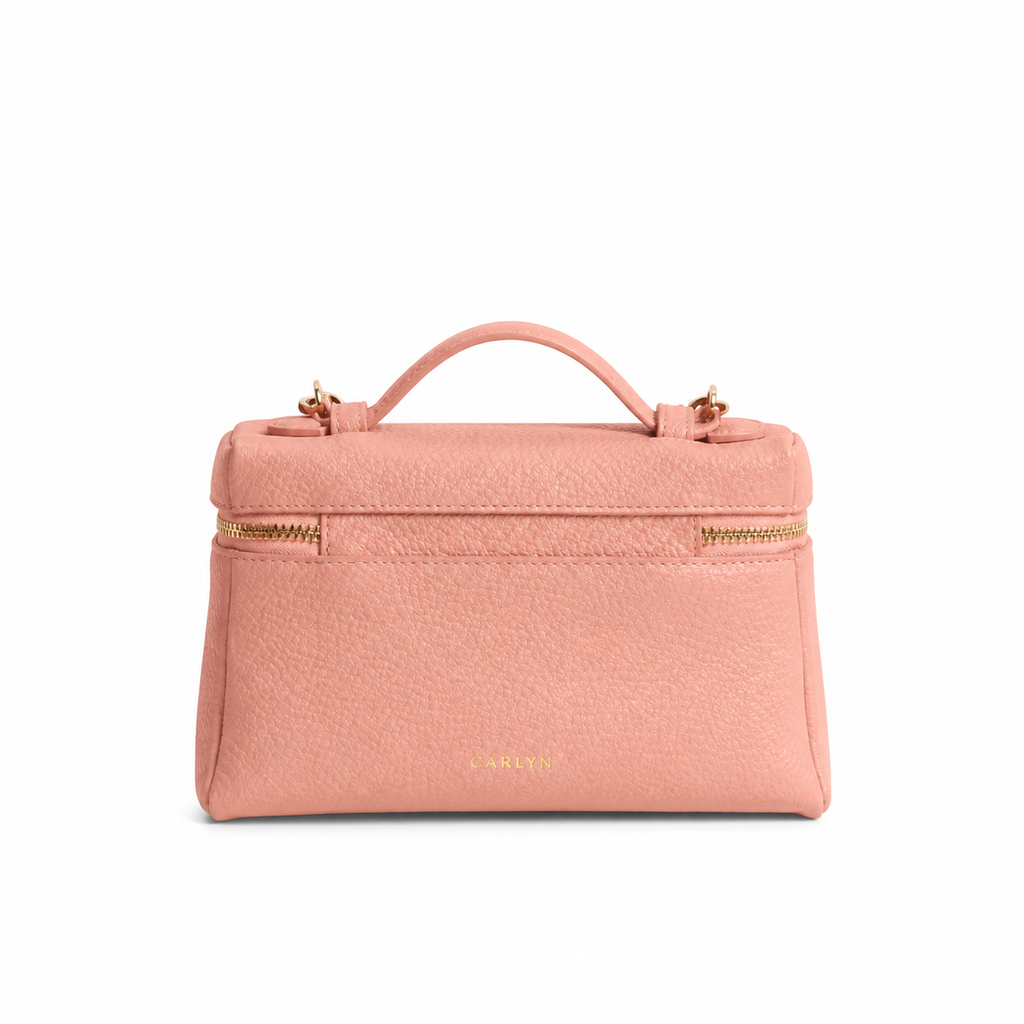 CHANEL Pink Caviar Leather Vanity Case Top Handle Chain Bag