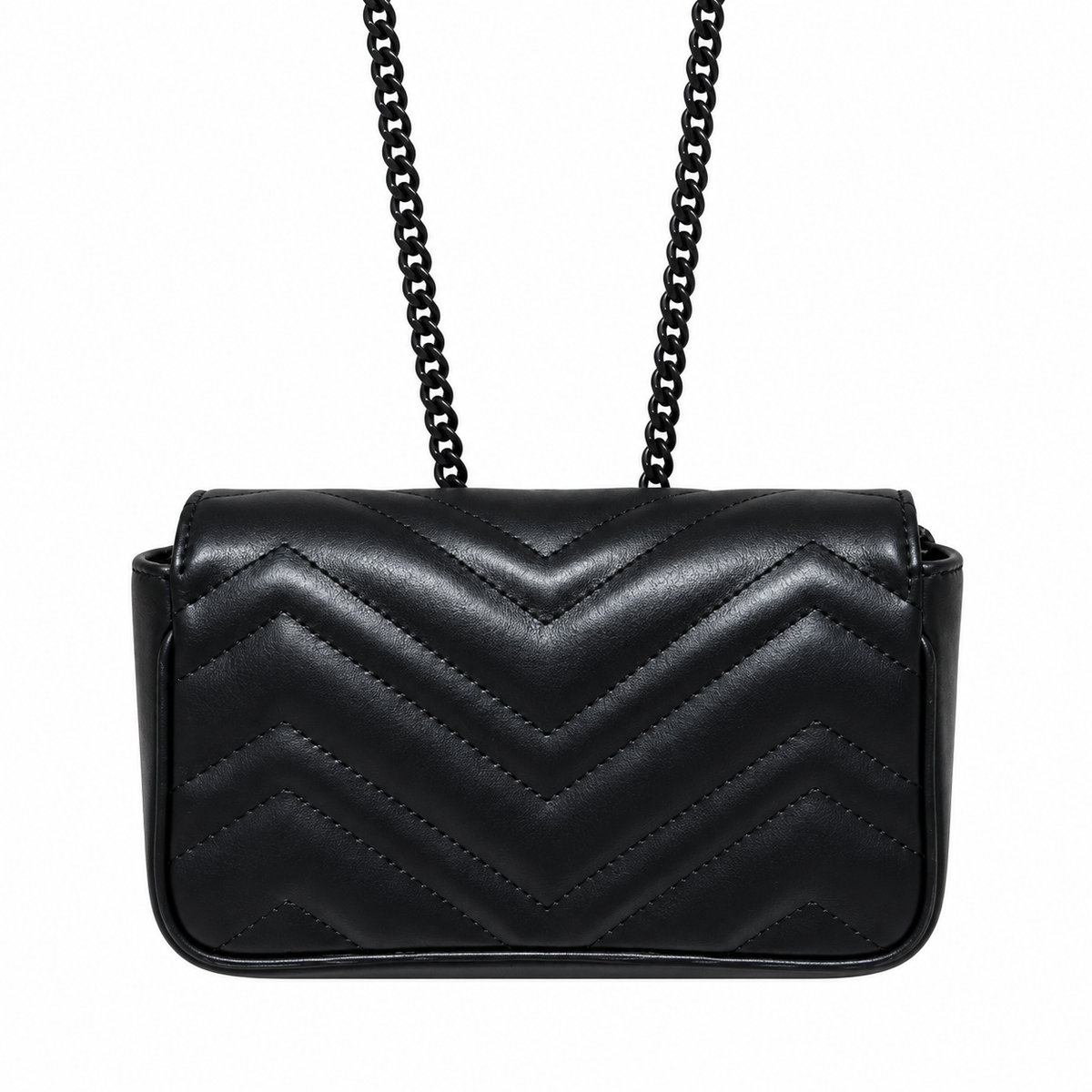Gucci GG Marmont Super Mini Bag in Tonal Black with Black Hardware