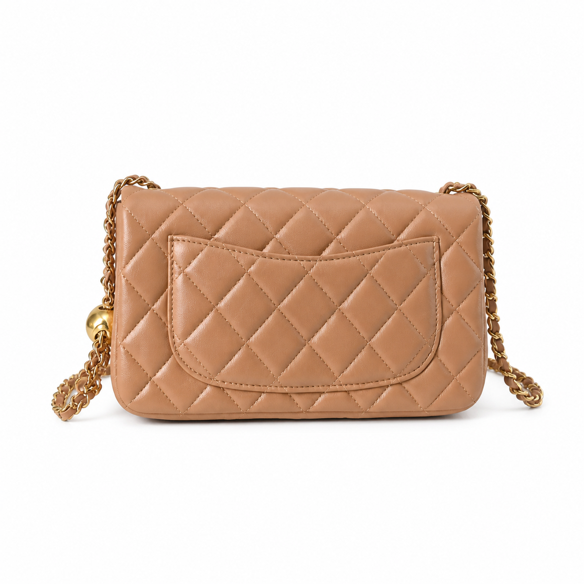 Chanel Classic Flap Small Caramel Brown Lambskin Aged Gold Hardware 20cm