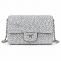 CHANEL Classic Flap Bag – Full Crystal Strass Embellished Silver Hardware Mini Crossbody 12.5×20.5×6cm