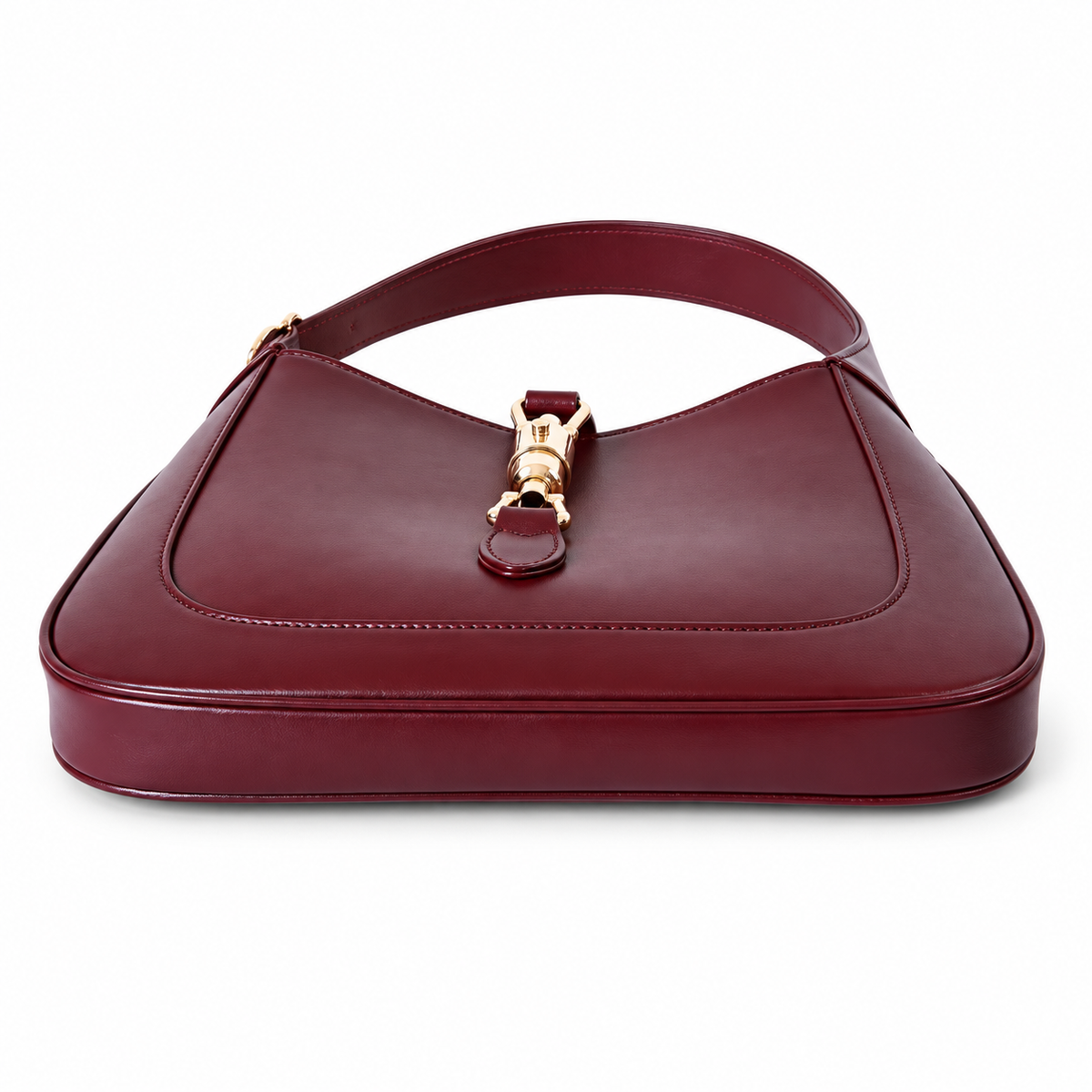 Gucci Jackie 1961 Small Hobo in Bordeaux Polished Leather with Tab Closure