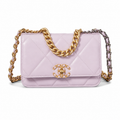Chanel Classic Flap Medium Lilac Lavender Quilted Lambskin Gold CC Hardware Chain 26cm