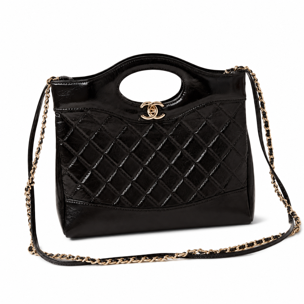 Chanel Quilted Crossbody Bag 22×23×5.5cm | Luxury Holiday Gift for Her Gold Chain Leather