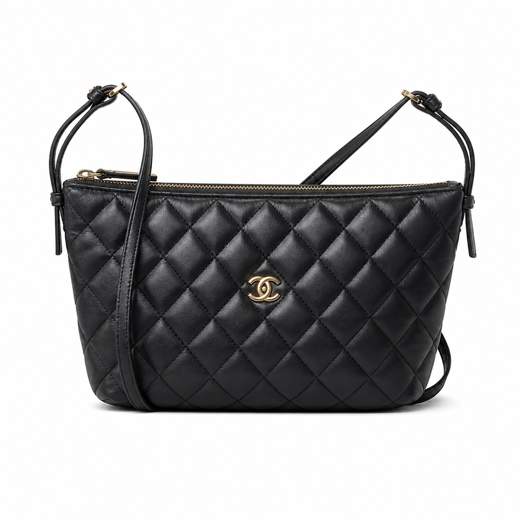 Chanel Classic Quilted Flap Handbag | CC Turn-Lock & Chain — 19cm