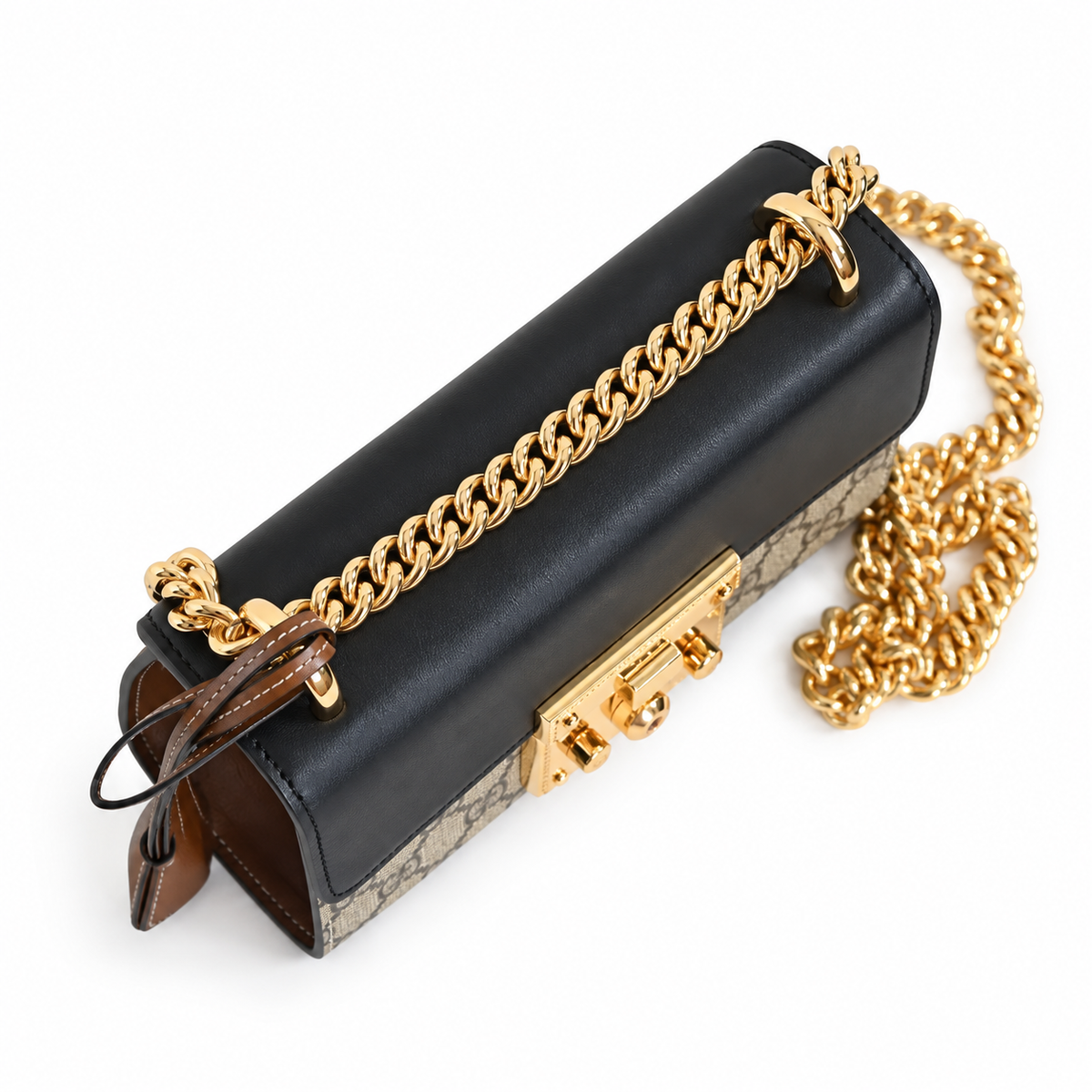 Gucci Padlock Small GG Supreme Shoulder Bag Black Flap