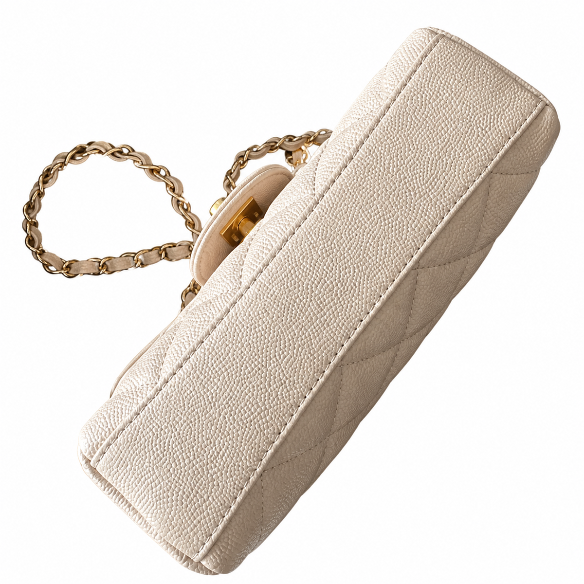 Chanel Pink Caviar Leather Vanity Case Bag with Chain
