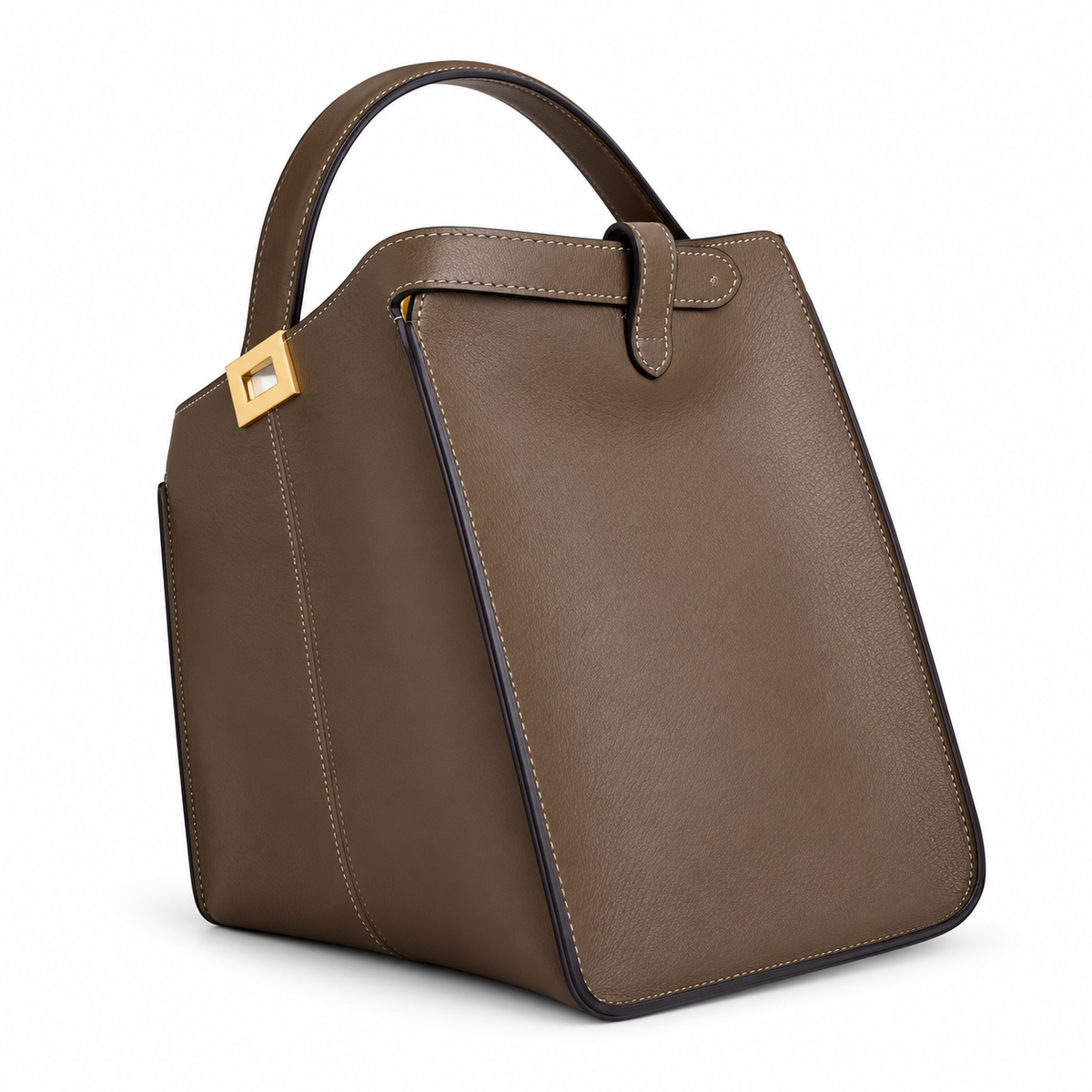 Fendi FF Logo Classic Leather Top Handle Handbag 30cm