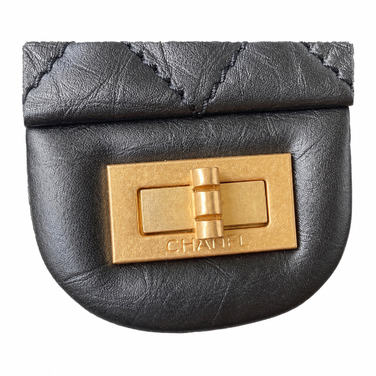CHANEL Black Caviar Leather Classic Flap Bag Gold Chain CC Logo