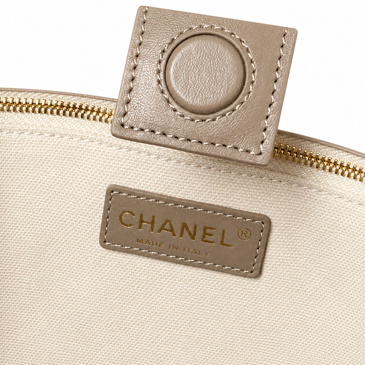 Chanel Greige Suede Quilted Square Shoulder Bag | Braided Leather & Gold Ring Charm | Adjustable Strap | 27.5×21×10cm