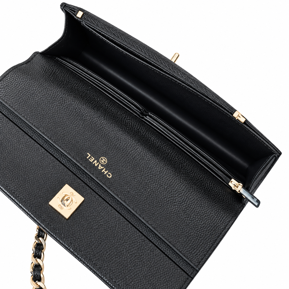 Chanel Mini Flap Bag with Top Handle Black Caviar Leather Gold CC Hardware 18.5cm