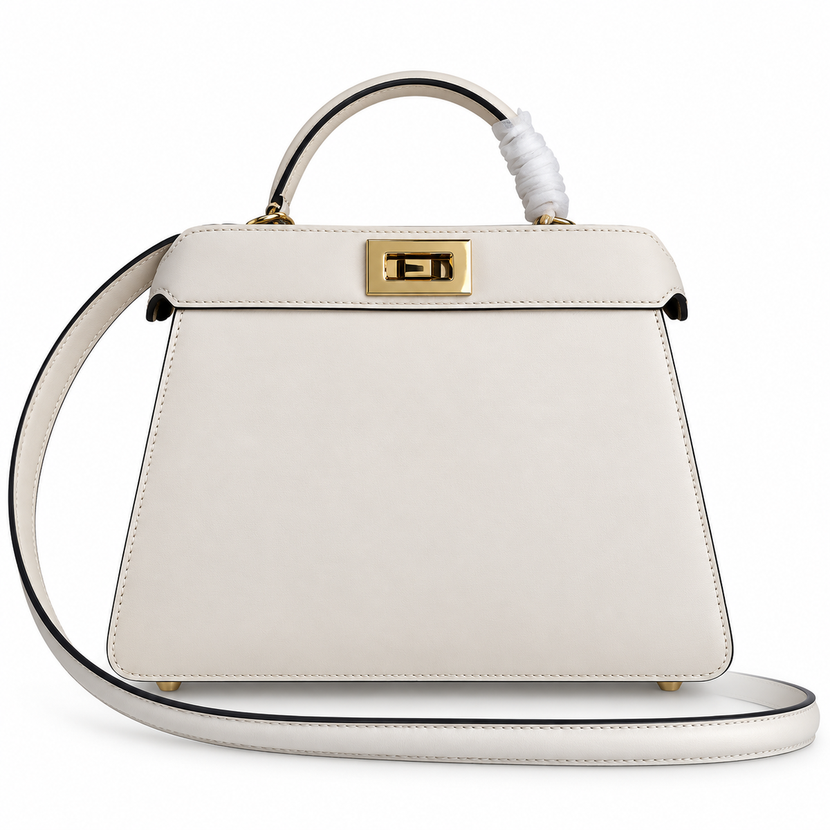 Fendi Peekaboo ISeeU Mini – Ivory Calfskin & Purple Suede Interior