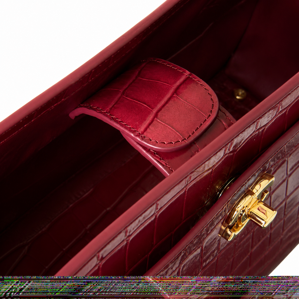Chanel Burgundy Crocodile Embossed Leather Executive Tote Bag | Gold CC Turn-Lock | Dual Handles | 39×20×13cm