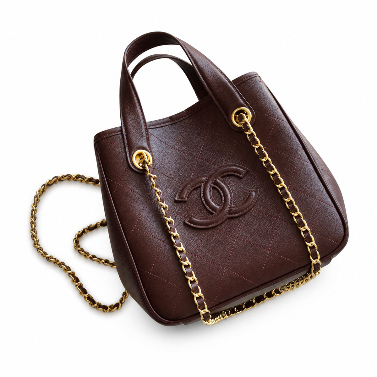 Chanel Logo Embossed Small Square Crossbody Bag 20.5×21×15cm