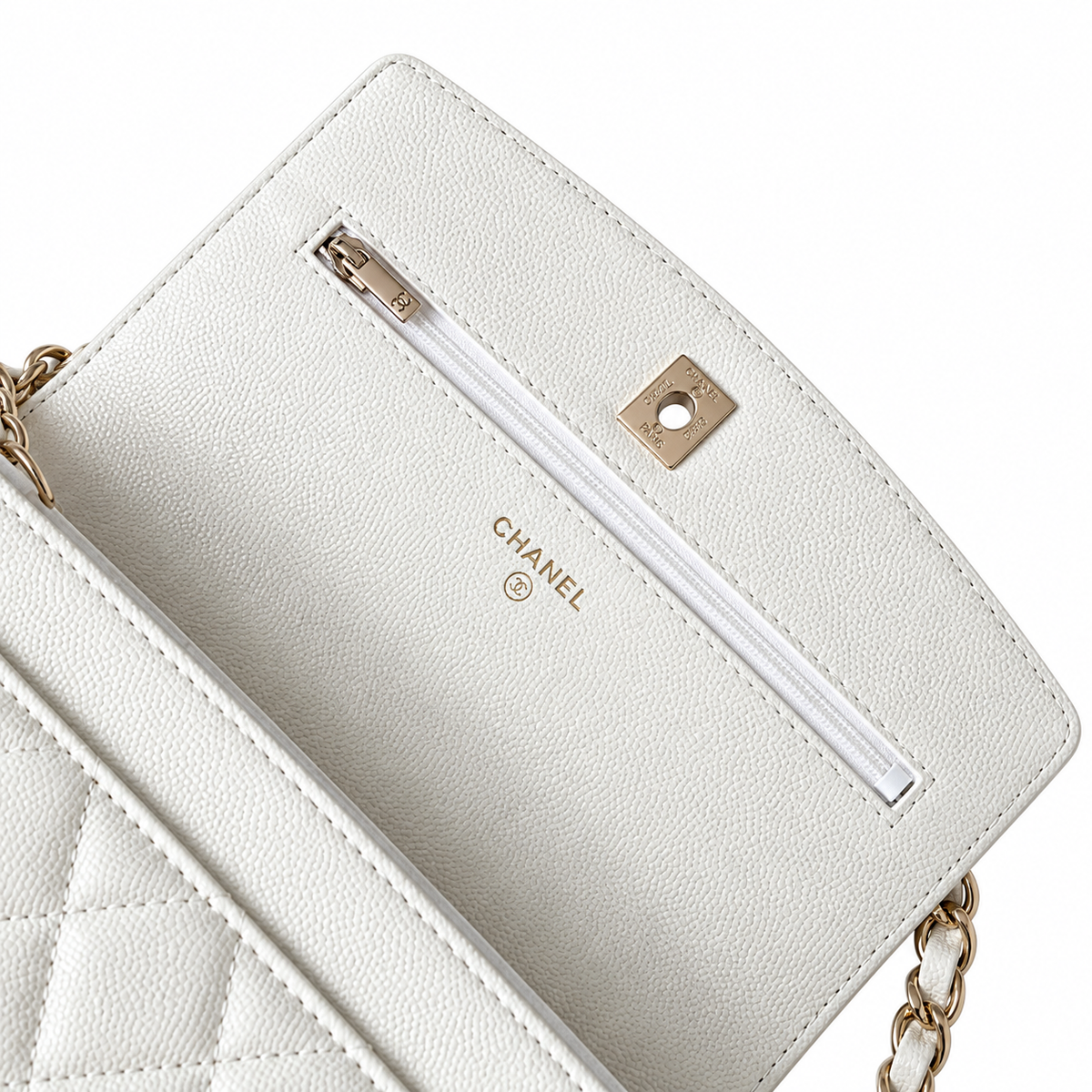 Chanel Mini Flap Bag with Top Handle White Lambskin Gold CC Hardware 18.5cm