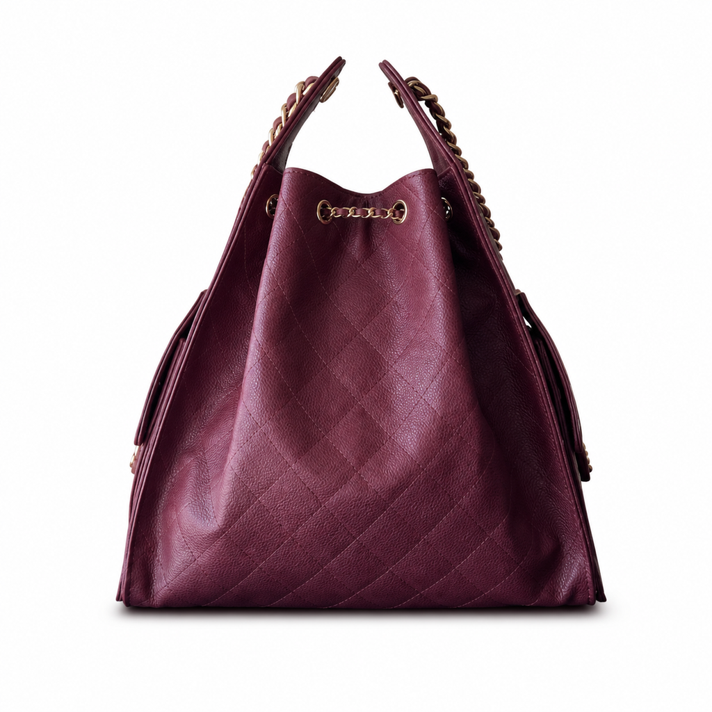 Chanel Large Caviar Leather Shopping Tote Bag with CC Logo