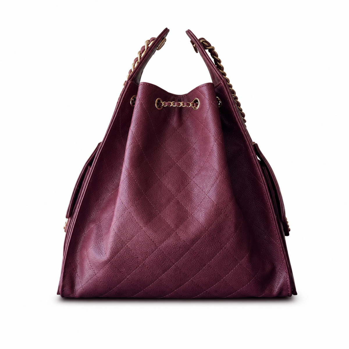 Chanel Large Caviar Leather Shopping Tote Bag with CC Logo
