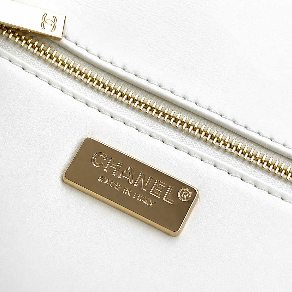 Chanel Black White Tweed Mini Flap Bag Gold Rope Chain CC Turn Lock