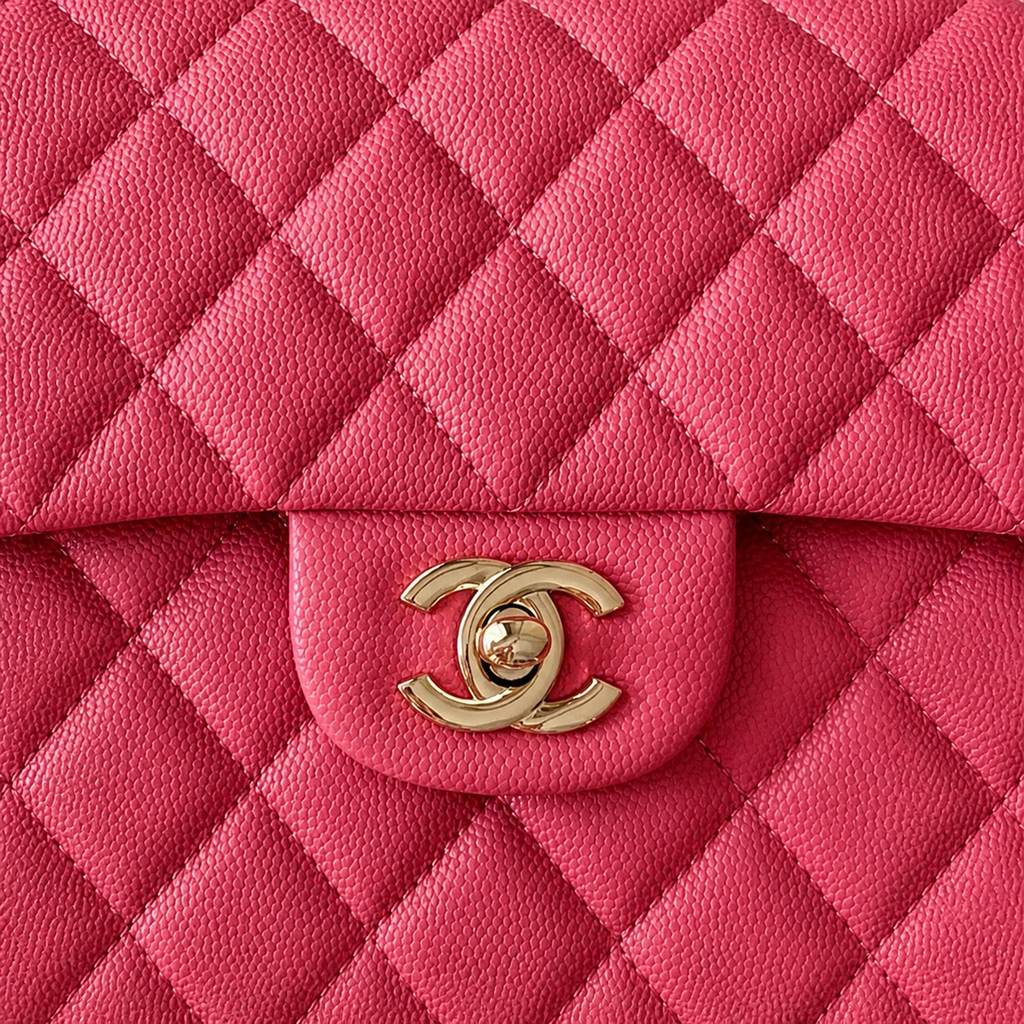 Chanel Classic Flap Bag Small Hot Pink Fuchsia Quilted Lambskin Gold CC Lock Double Chain 23cm
