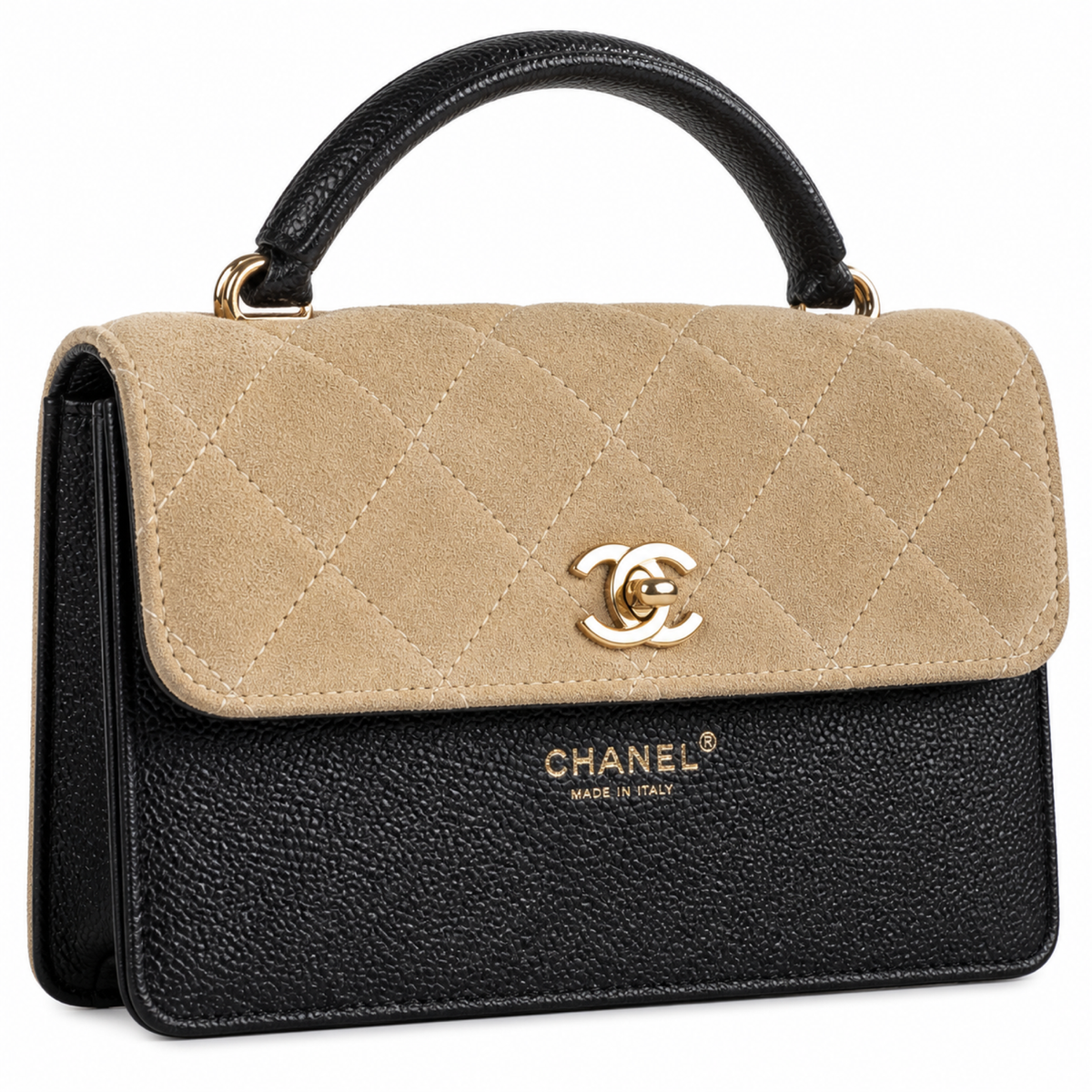 Chanel Mademoiselle Top Handle Handbag 22×38×16cm