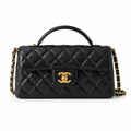 Chanel Classic Flap Bag – Beige Quilted Lambskin, Gold Hardware (12×22×6cm)