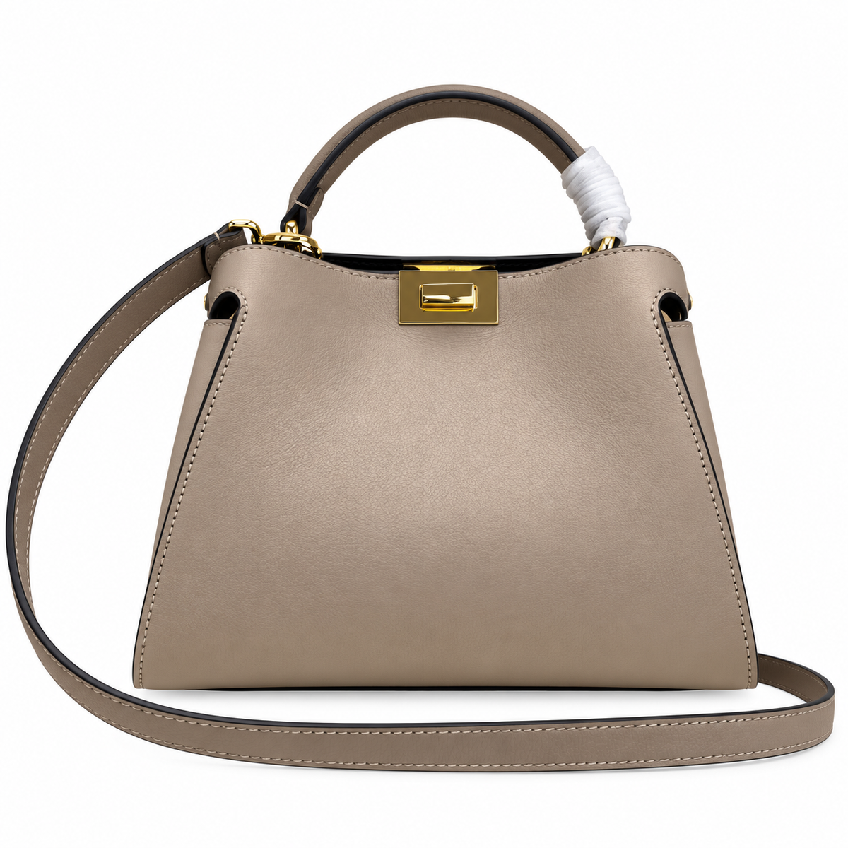 Fendi FF Logo Leather Flap Crossbody Bag 27x21x9.5cm
