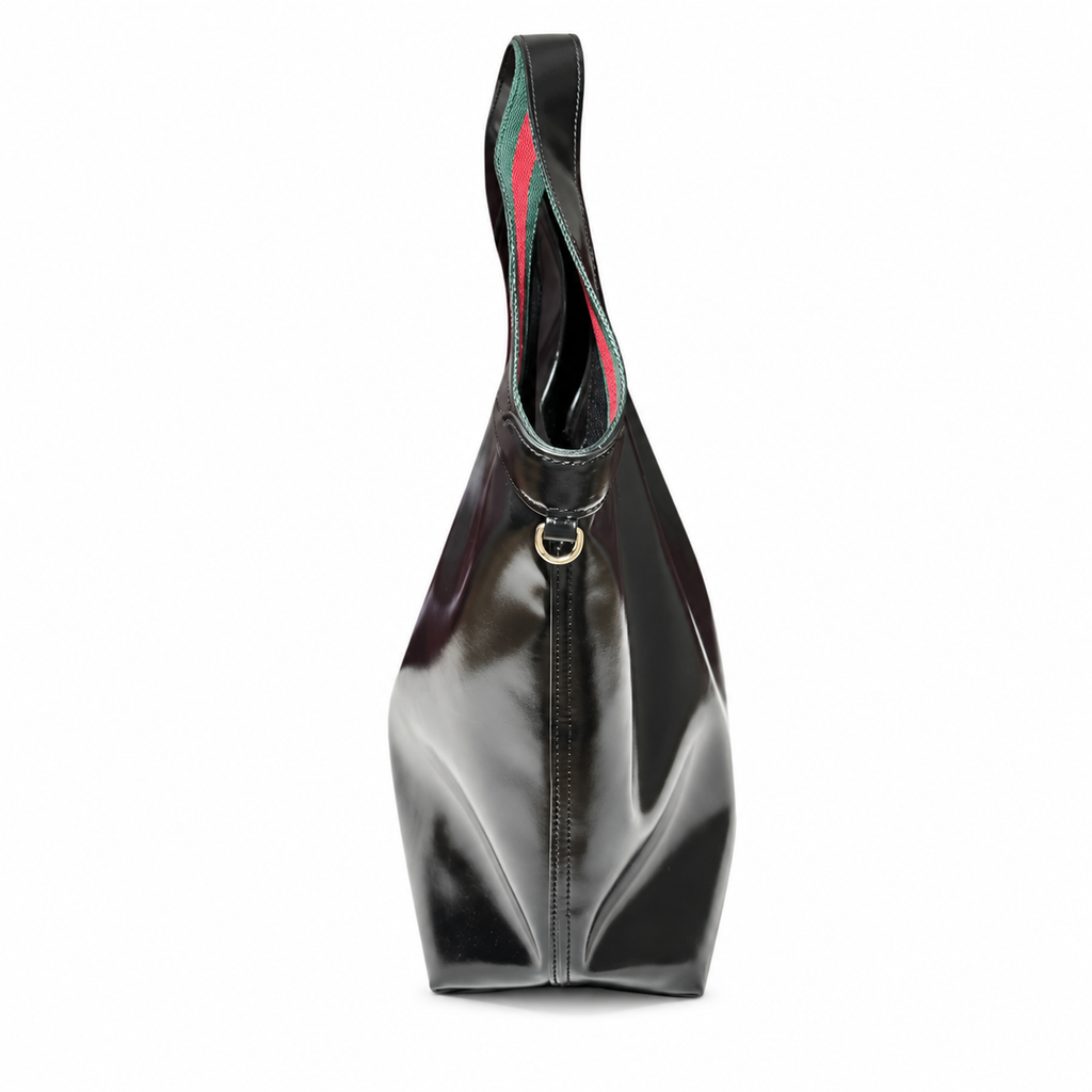 Gucci Silhouette Large Tote Bag Black Patent