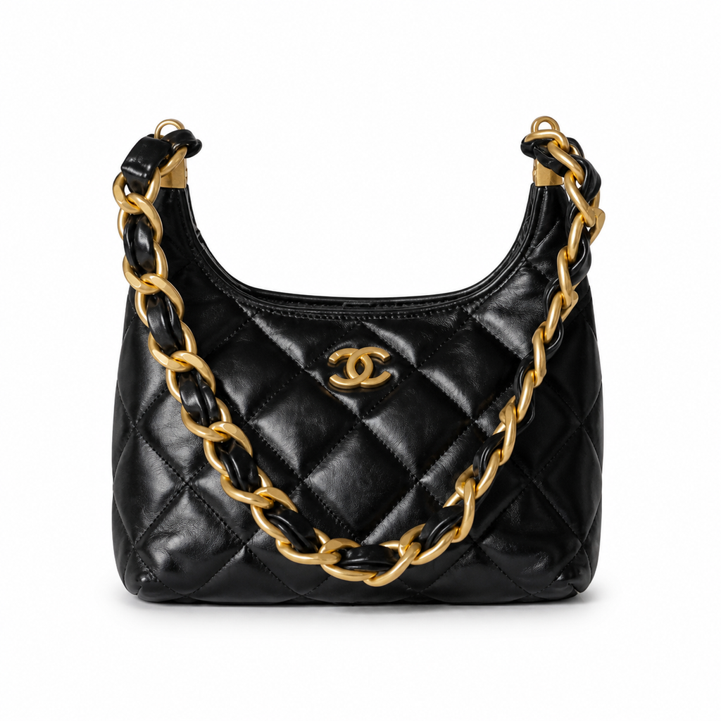 Chanel Classic Quilted Medium Flap Bag | CC Hardware & Gold Chain — 22.5cm
