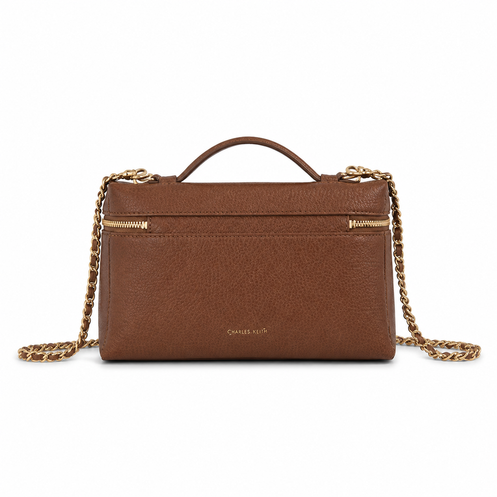 Chanel Brown Caviar Leather Vanity Case Crossbody Bag | Gold CC | Top Handle | 15×23×5cm