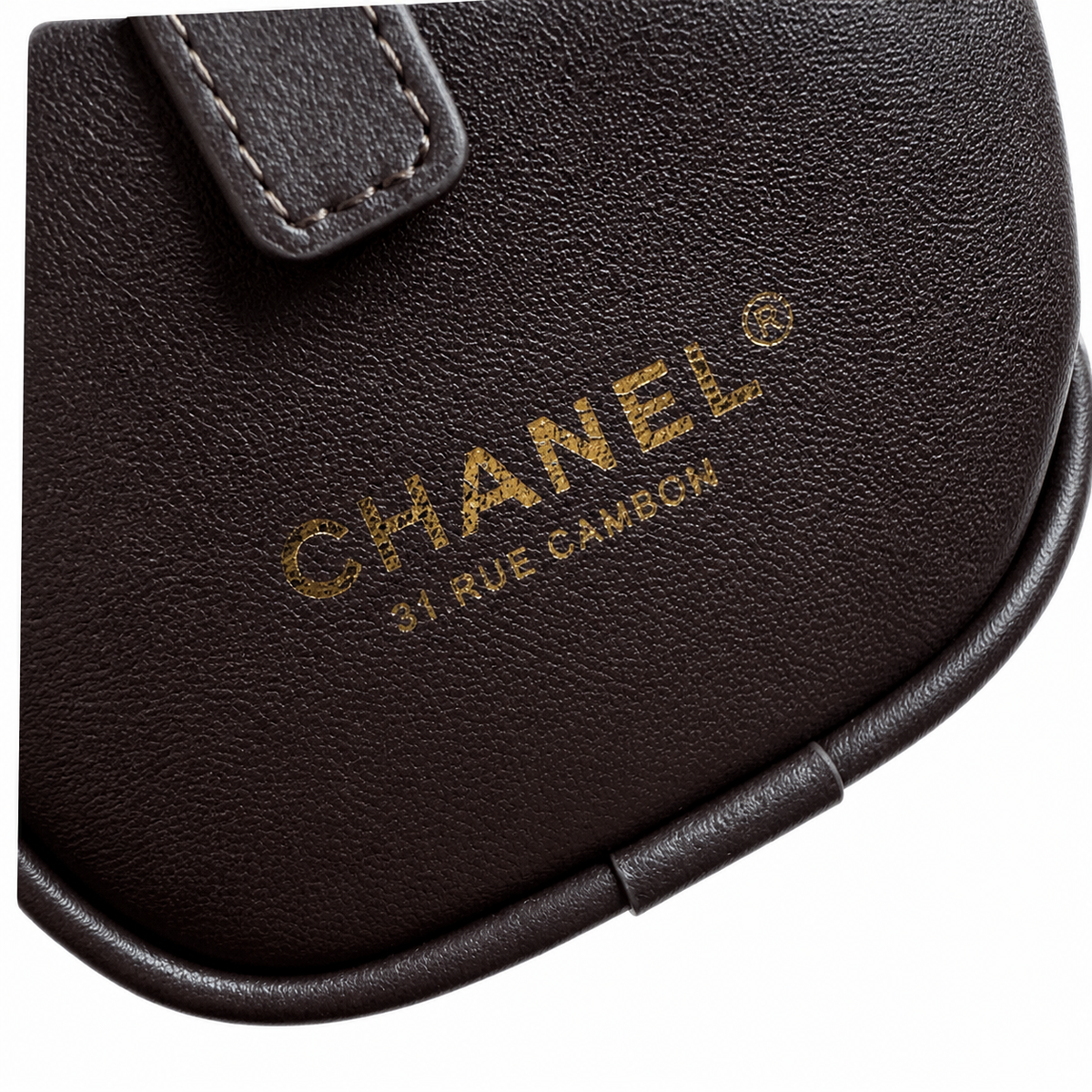 CHANEL Dark Brown Leather Mini Bowling Bag CC Gold Top Handle