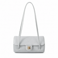 Chanel Vintage Cylinder Barrel Shoulder Bag White Quilted Caviar Leather Gold CC Turn-Lock Slim Strap 20.5cm