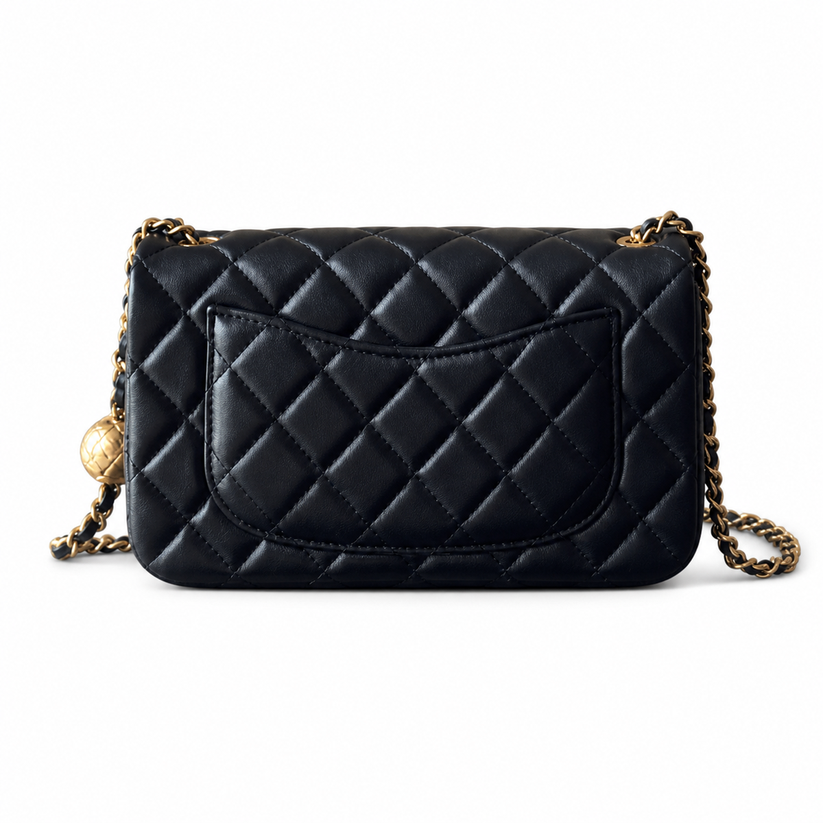 Chanel Classic Mini Flap Bag Black Quilted Lambskin Gold CC Turn-Lock Chain 20cm