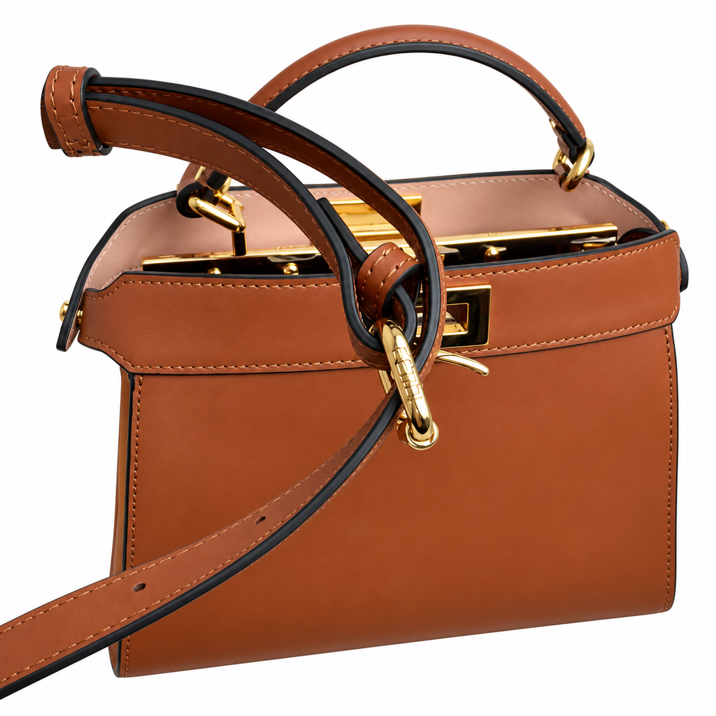 Fendi Origami Mini Bag – Cognac Calfskin Geometric Crossbody