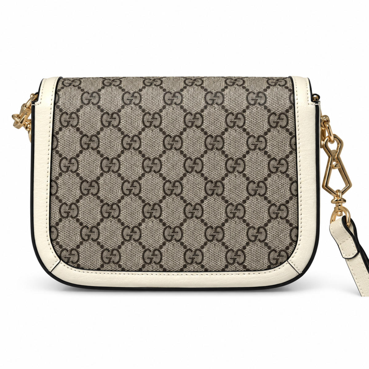 Gucci Horsebit 1955 Mini Bag in White Polished Leather
