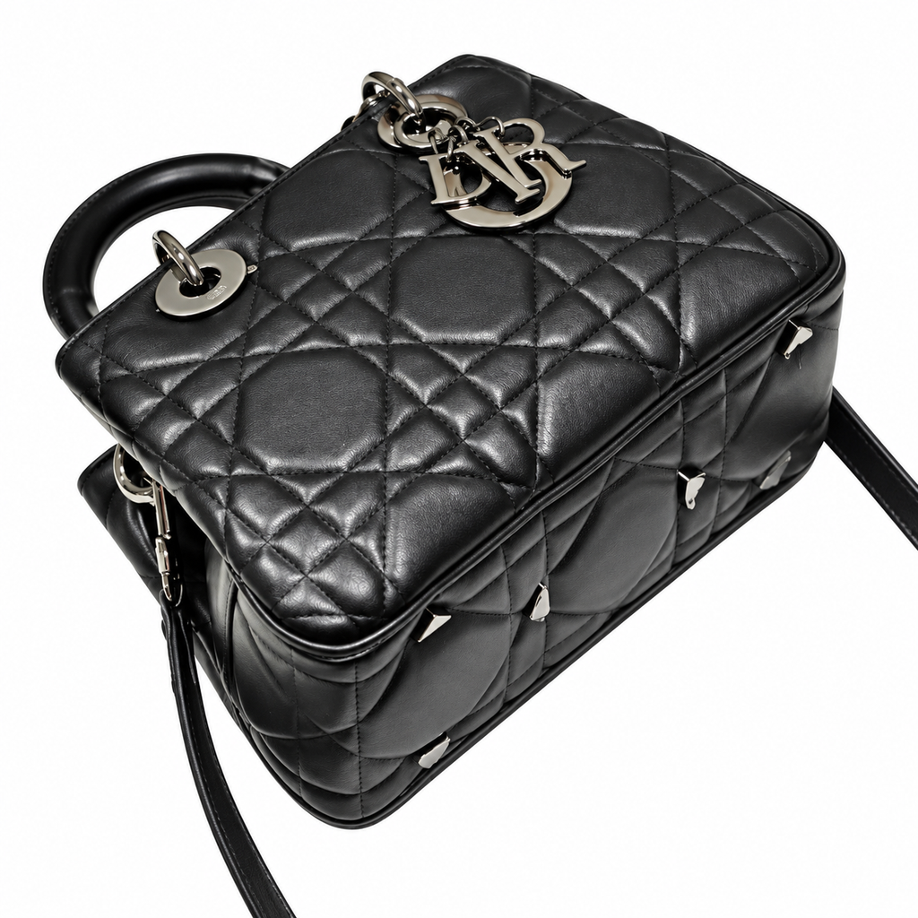 Dior Cannage Quilted Structured Flap Bag 24cm