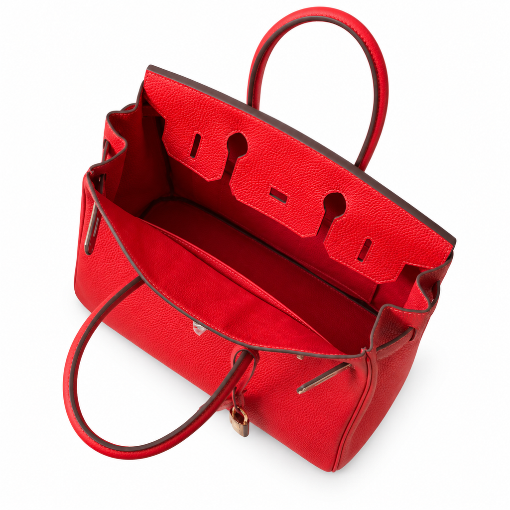 Hermès 25cm Structured Handbag – Open-Top Luxury Leather